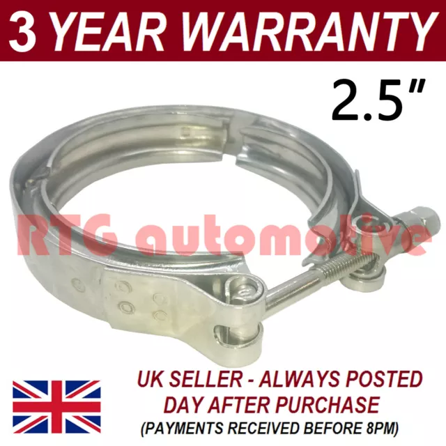 V-BAND OUTER CLAMP STAINLESS STEEL EXHAUST TURBO HOSE RADIATOR 2.5" 63.5mm