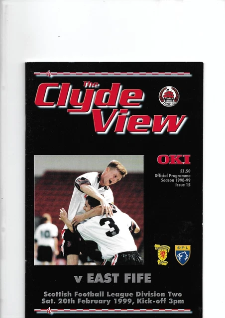 Clyde V East Fife 20/2/1999 League Match Programme