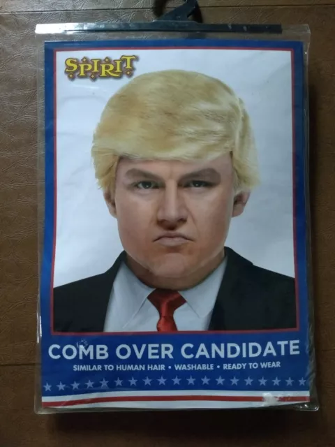 Comb-over Candidate wig Donald J Trump hair costume Halloween spirit