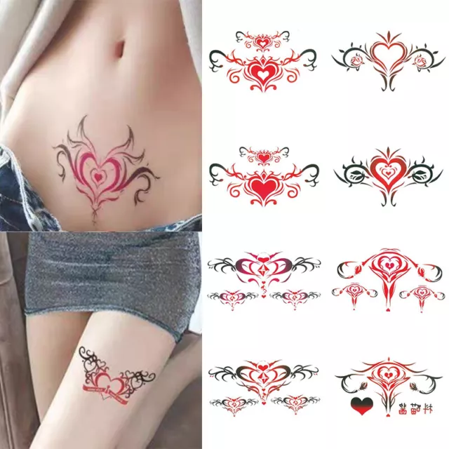 10 pegatinas de tatuajes temporales impermeables útero tatuajes falsos de útero de Sex Slut Queen