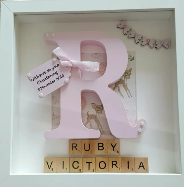 personalised box picture frame new baby christening gift present 2