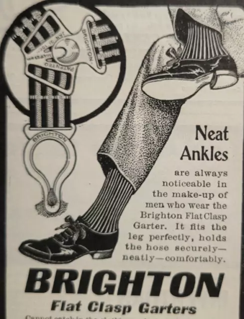 Brighton Garters Men Pioneer Suspender Philadelphia Print Ad 1903 Outlook 2.5x4"