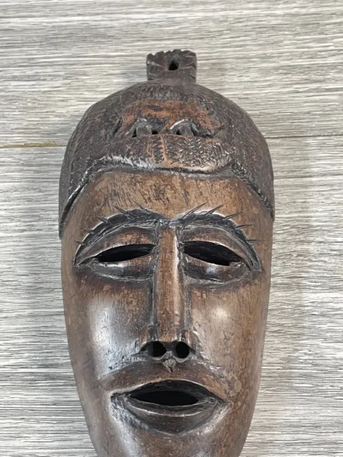 Hand Carved Wood Mask Face purchased in Nairobi 2001 9.5" x 4.5"