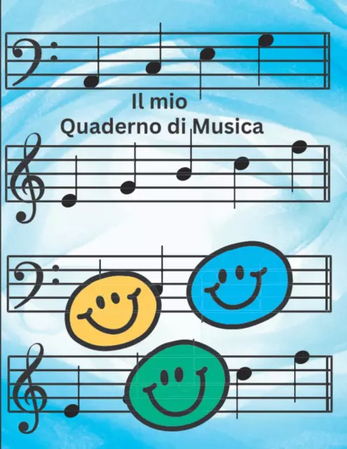 QUADERNO PENTAGRAMMATO DI musica per bambini per la scuola carta colore  avorio EUR 4,90 - PicClick IT