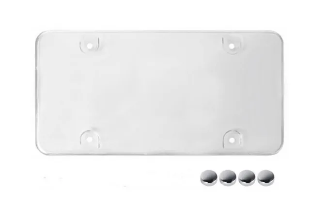 1x Car License Plate Tag Frame Cover Hood Rear Trunk Clear White For Buick