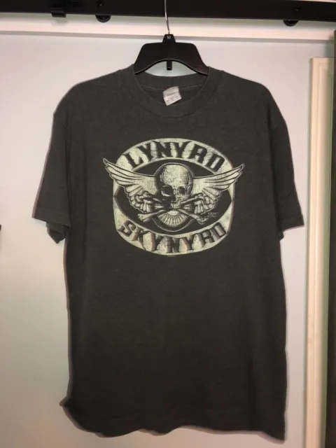 Lynyrd Skynyrd Angel Skull T-Shirt Dark Gray Size L Alstyle Apparel Pre Owned