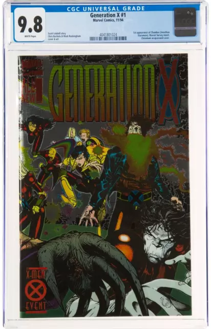 Generation X #1, Cgc 9.8 Weiß Seiten, 1st Aussehen Von Kammer Chrom Abdeckung