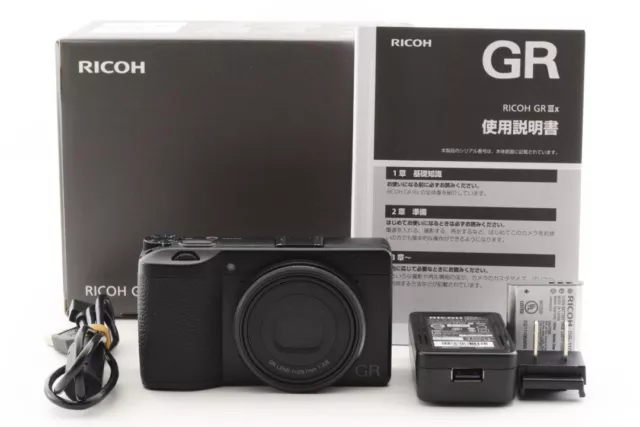 RICOH GR IIIx Digital Camera 24.24 MP GR LENS 26.1mm F2.8 Black Used