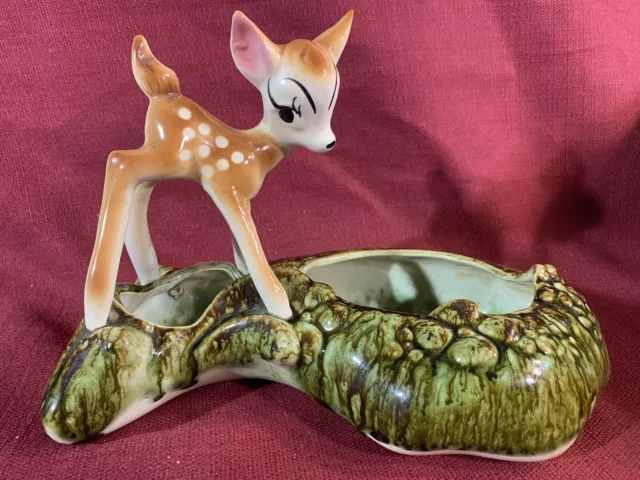 Htf Vintage 1949 Walt Disney Bambi Movie Porcelain Planter Signed Exc Cond.