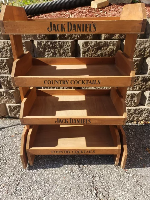 Jack Daniels Country Cocktails Wooden Display Rack 4 shelfs