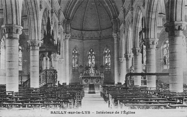 CPA SAILLY SUR la Lys (62) Intérieur de l' église EUR 0,80 - PicClick FR