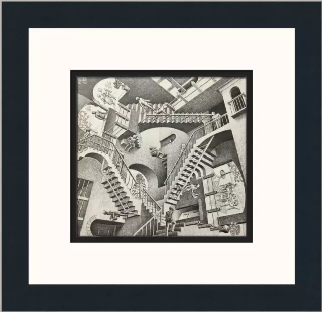 MC Escher Relativity Custom Framed Print