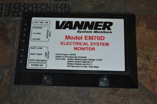 Vanner Model EM70D Electrical System Monitor 24/12v, MCI PART# 7L-8-752