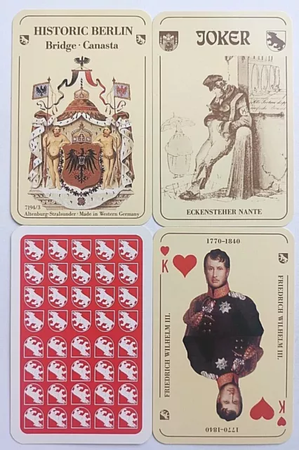 Historic Berlin Vintage Playing Cards Altenburg Stralsund 52 + 2J 1972 Postfree