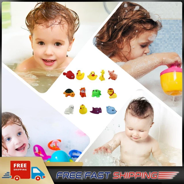 13pcs Animals Pinching Toys Mini Floating Bath Toys Soft Rubber for Baby Playing