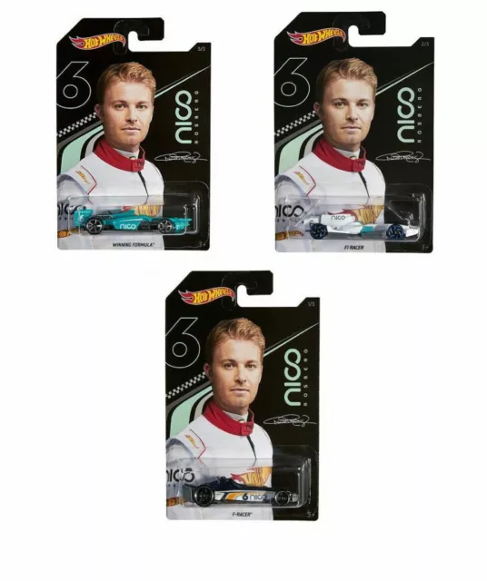 Hot Wheels Car Nico Rosberg Complete Collection 3Pcs New Sealed