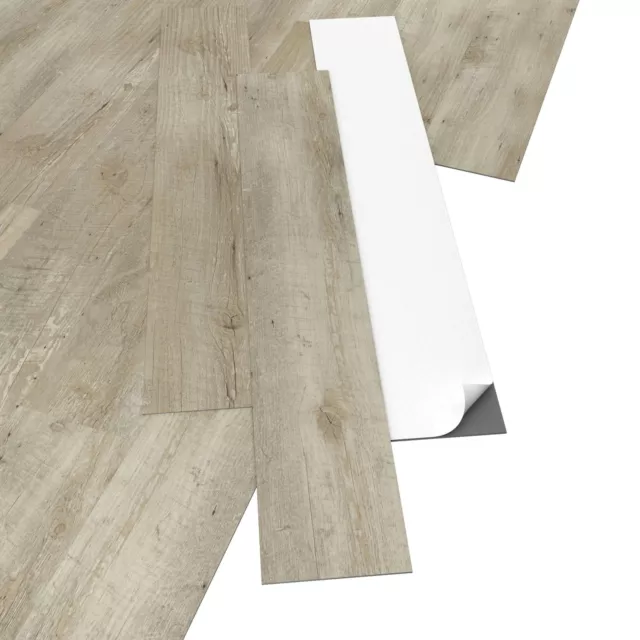 Suelo PVC autoadhesivo vinilo suelo vinilo 2,23m2/16 tablas beige claro mercancía de segunda mano