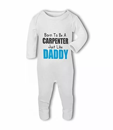 Born to be a Carpenter just like Daddy - Baby Romper Suit by BWW Print Ltd