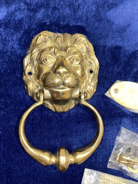 Large 7.5”  Vintage Architectural  Lion Head Doorknocker
