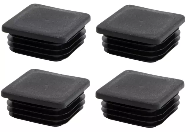 4x Bouchons de Conduite Carré Lamelles 20-100 MM Noir Protection pour Pieds Pe