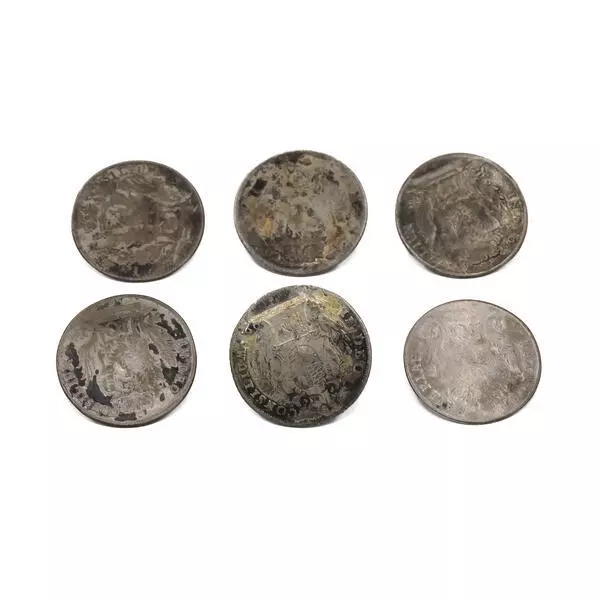 6 bottoni in argento monete originali 10 incrociatori costume tradizionale 17306