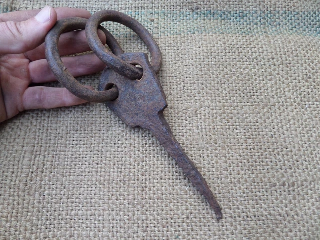 Antique Horse Tie Hitching Post Wagon Waggon Spike Ring Blacksmith Hand Forged