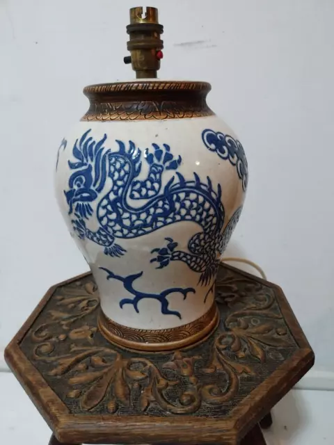 Vintage Charlotte Rhead  Bursley Ware Lamp Base Oriental Dragon design