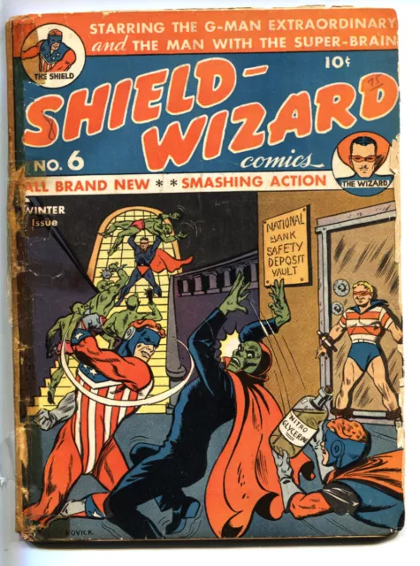 SHIELD WIZARD COMIC #6 1941-MLJ-GOLDEN AGE-Bondage cvr-comic book