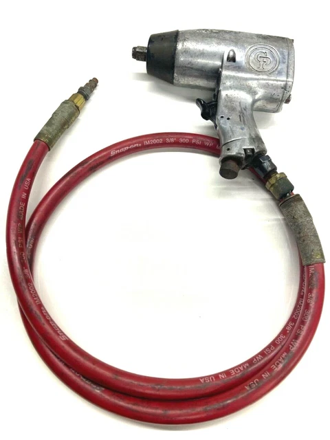 CHICAGO PNEUMATIC 1/2” DRIVE AIR IMPACT WRENCH GUN, CP-734, w/ SNAP-ON WHIP HOSE