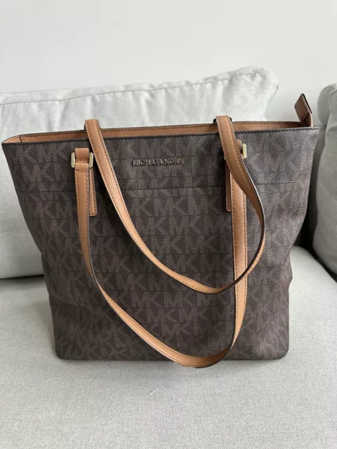 MICHAEL KORS MORGAN Chili Red Medium Tote Double Handles Shoulder