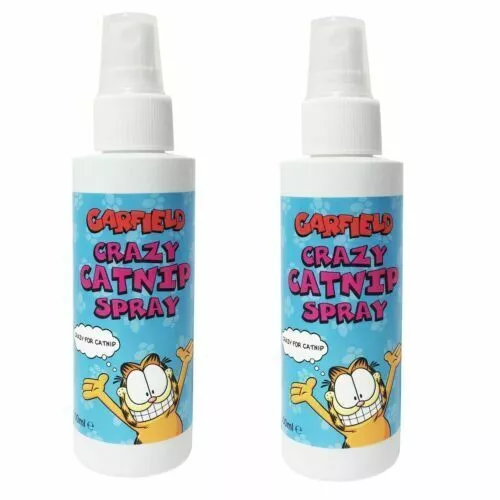 2X100ml Garfield Crazy Catnip Spray Natural Catnip Oil Treat Dye & Alcohol Free