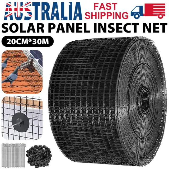 30m Solar Panel Bird Proofing KIT Stainless Steel Mesh & 100 Aluminium Fasteners