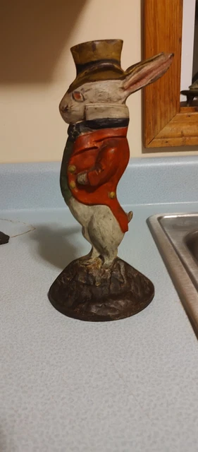 Antique "Rabbit with Top Hat" Cast iron Doorstop #94 by the Albany Foundry Antique "Rabbit with Top Hat" Cast iron Doorstop #94 by the Albany Foundry