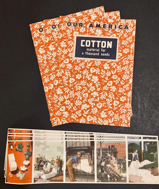 1943 Coca-Cola Our America Cotton 3 Student Workbooks With Lithograph Prints (C)
