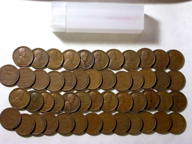 Lincoln Wheat Cent Roll 1930-39 PDS Thirties! Mixed Dates & Mints W/Bonus Coins