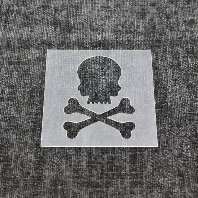 Reusable Strong Halloween Skull and Crossbones 1 Stencil. 350 Microns Stencils.