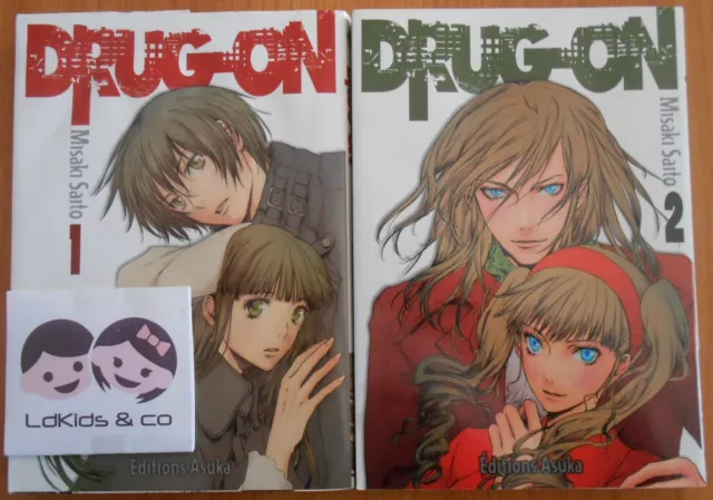 LOT de 2 MANGAS DRUG-ON Tome 1 et 2 Misaki Saito VF Edition ASUKA