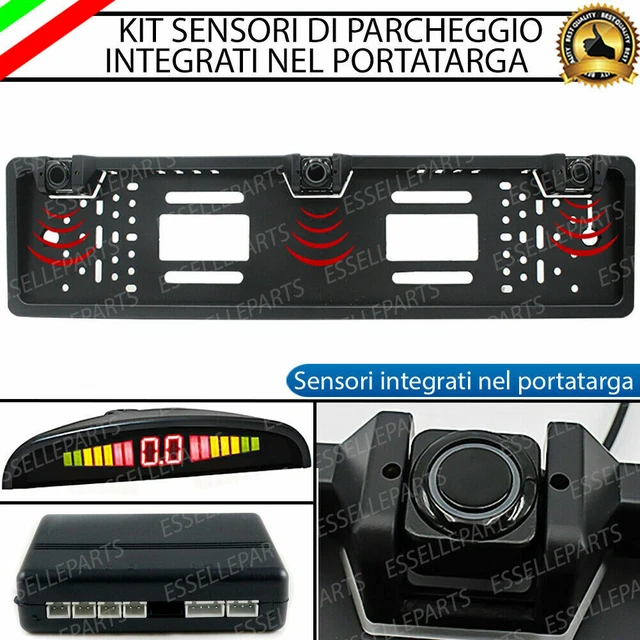Kit Parcheggio Auto Con Telecamera E 2 Sensori - Portatarga Con Retrovisor E Allarme