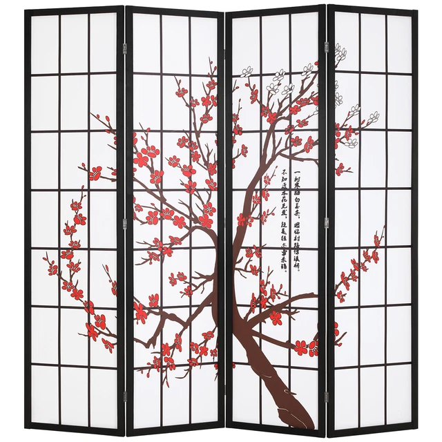 4 PANEL ROOM Divider Blossom Folding Screen Room Divider Oriental