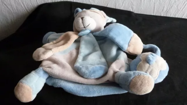 doudou   ours   collector  marionnette  doudou et compagnie   bleu  beige poudré 2