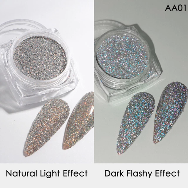 Polvere unghie riflettente glitter polvere olografica polvere diamante paillettes A