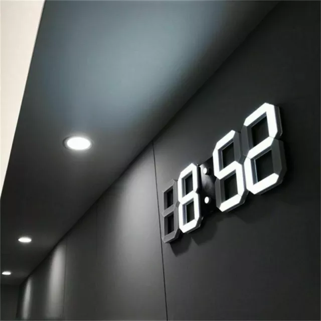 Reloj de pared LED 3D Reloj de mesa con luz nocturna con alarma digital...