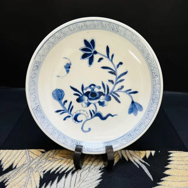 Japanese Old Imari Arita Ware Dyed Arabesque Large Plate 1 Late Edo Period Antiq