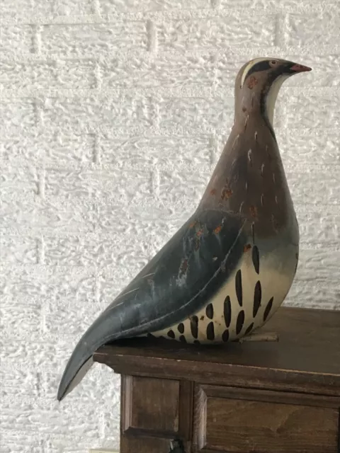 rare antique metal painted weather vane bird, Partridge