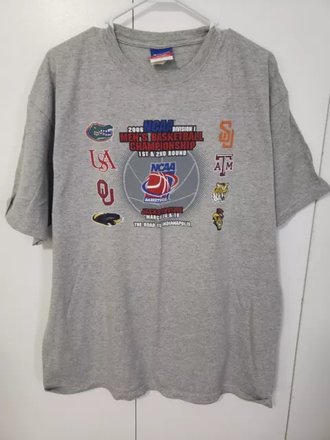VTG Champion 2006 NCAA Mens D1 Basketball 1st 2nd Rounds T-Shirt  Mens XL