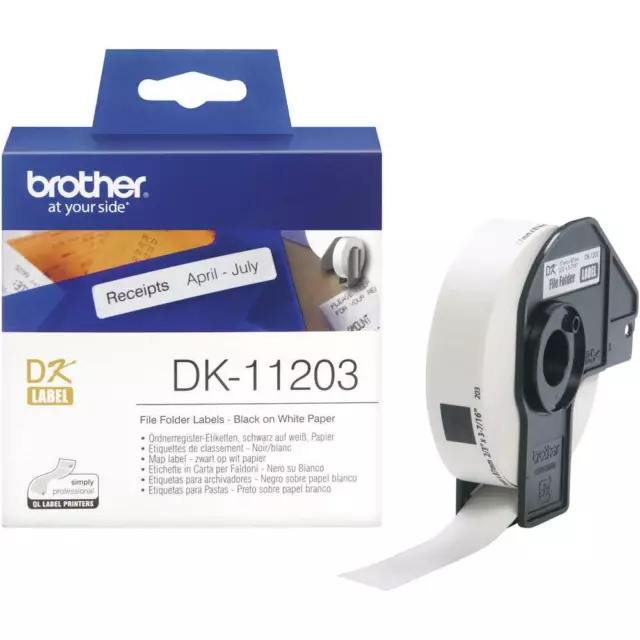 Brother DK-11203 Rouleau détiquettes 17 x 87 mm papier blanc 300 pc(s) fixation