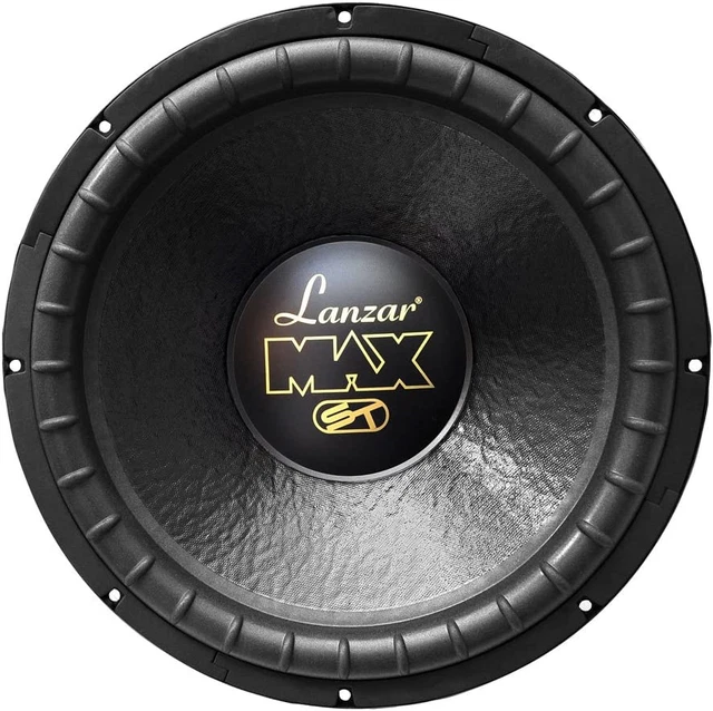 Lanzar 15in Car Subwoofer Speaker - Black Non-Pressed Paper Cone, Stamped Steel