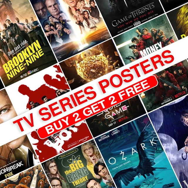 TV SERIES NETFLIX Prime Posters Movie Print Wall Art Classic Vintage ...