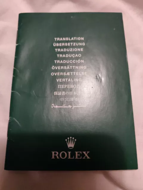 Livret Authentique Rolex - Pour Traduction Et Chronomètre Certicat - 565-01