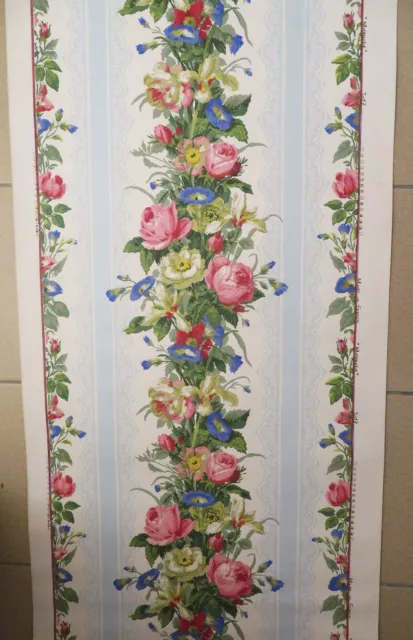 PAPIER PEINT ancien ROMANTIQUE GUIRLANDE de FLEURS façon XVIII-MANUELA- I. LEROY